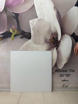 سرامیک 80*80 سفید براق درجه دو کوثر ابرکوه